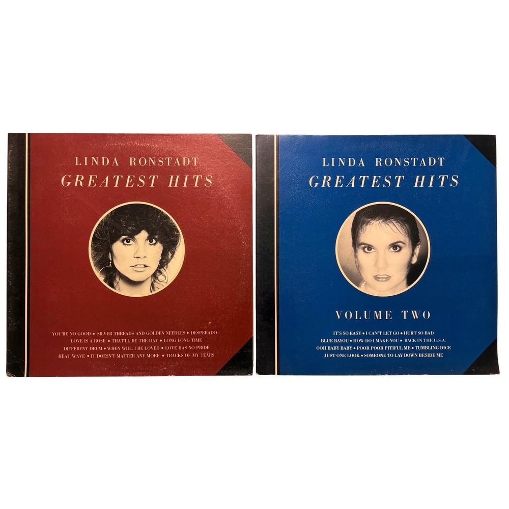 Linda Ronstadt Greatest Hits Volume 1 & 2 Vinyl LP Record Lot Asylum Cleaned